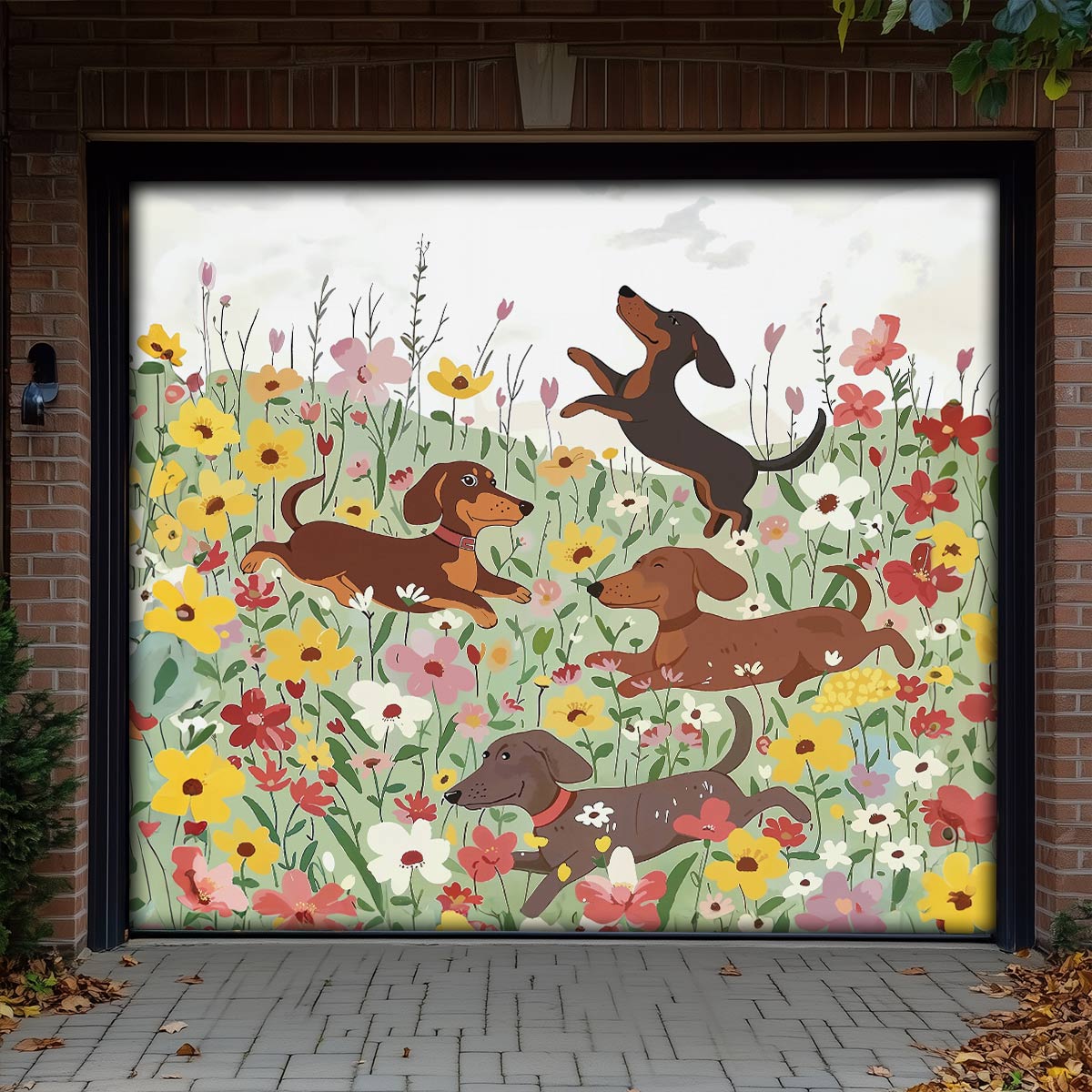 Dachshund Dog Christmas Garage Door Banner Christmas Decorations Pet Lover Xmas Gifts