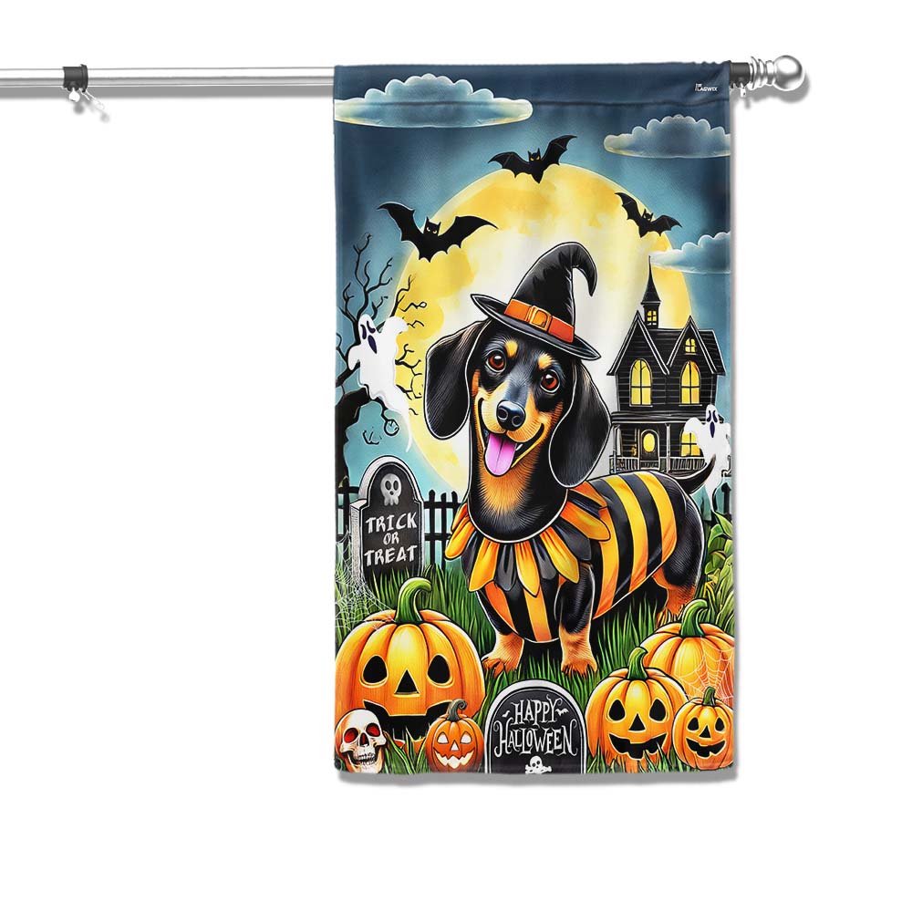 Dachshund Dog Halloween Flag