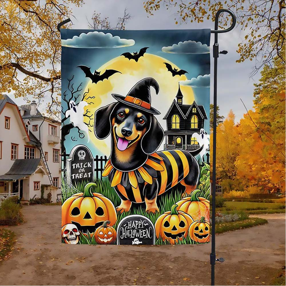 Dachshund Dog Halloween Flag Uniqe Gift For Dog Lovers on Halloween Day