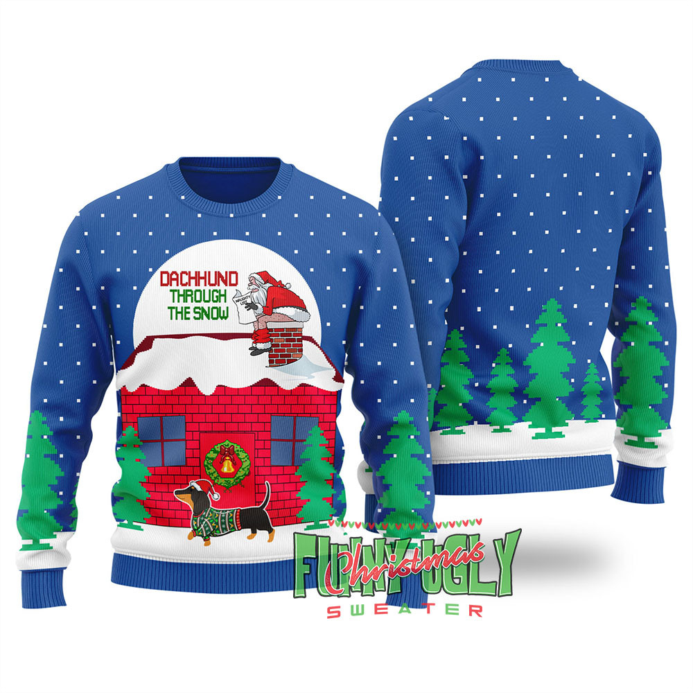 Dachshund Dog Ugly Christmas Sweater Royal Meaningful Holiday Gift Merch to Show You Care