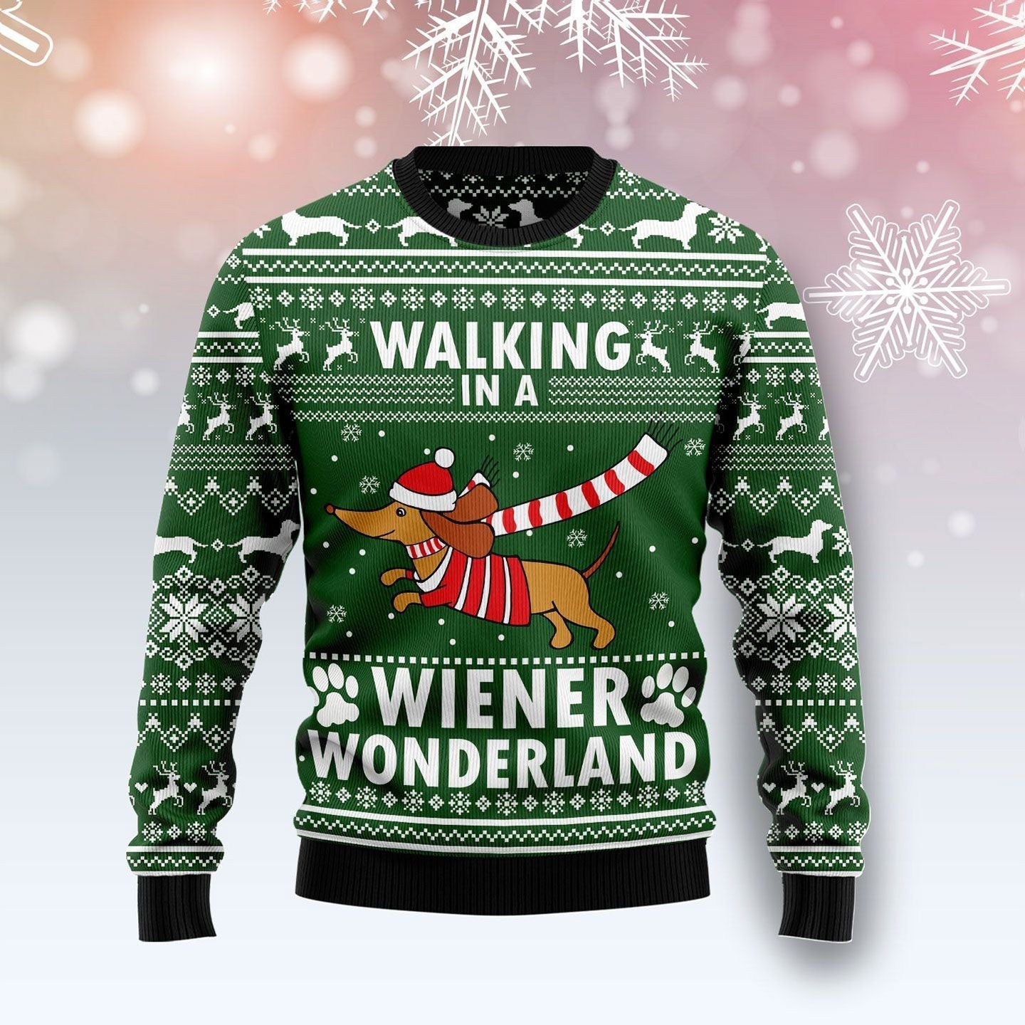 Dachshund Dog Wiener Wonderland Ugly Christmas Sweater Xmas Sweater Gifts For Dog Lovers