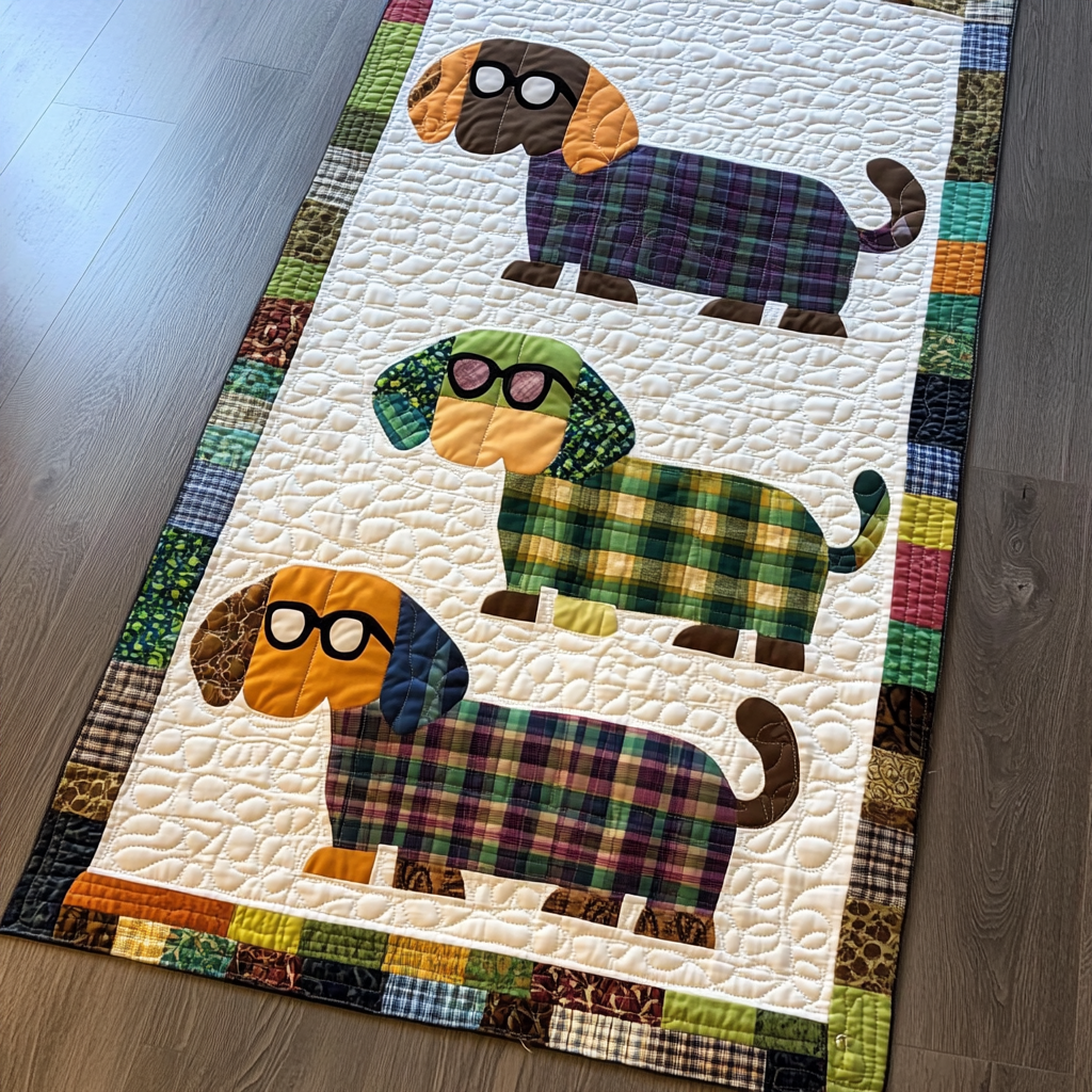 Dachshund Dream Quilted Table Runner Dining Table Decor Ideas Sausage Dog Themed Gifts