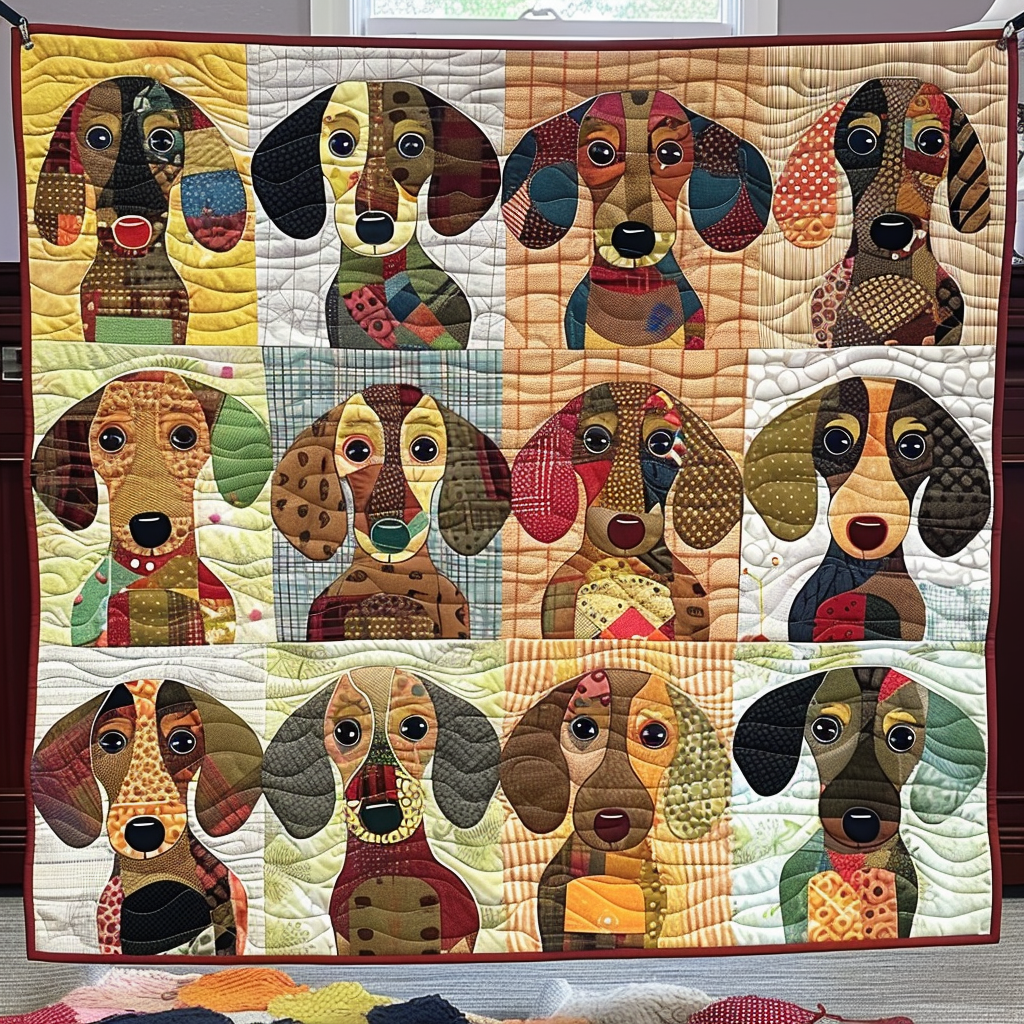 Dachshund Dreamland Quilted Blanket Great Dog Christmas Gifts