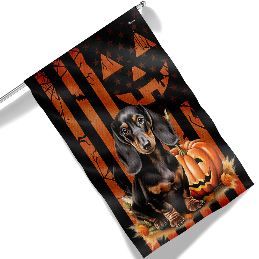 Dachshund Halloween Wiener Sausage Dog Flag