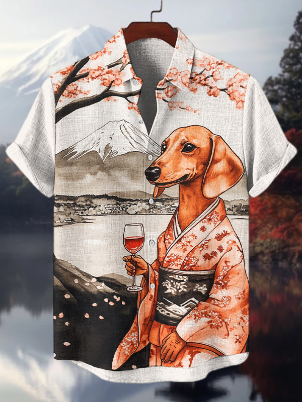 Dachshund In Japan Hawaiian Shirt Hawaiian Shirt Dachshund Lovers Gifts
