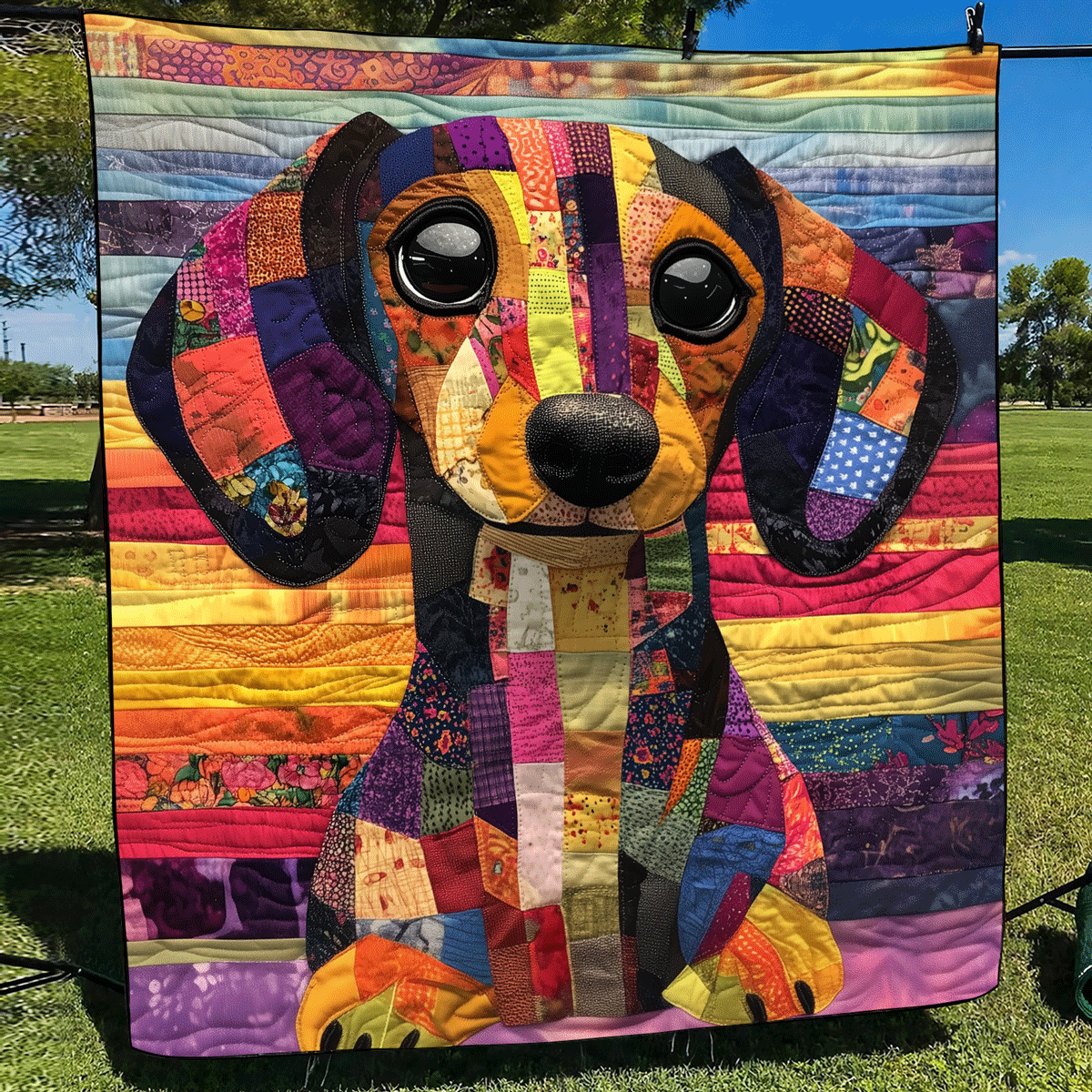 Dachshund Joy Quilted Blanket Presents For Dog Lovers