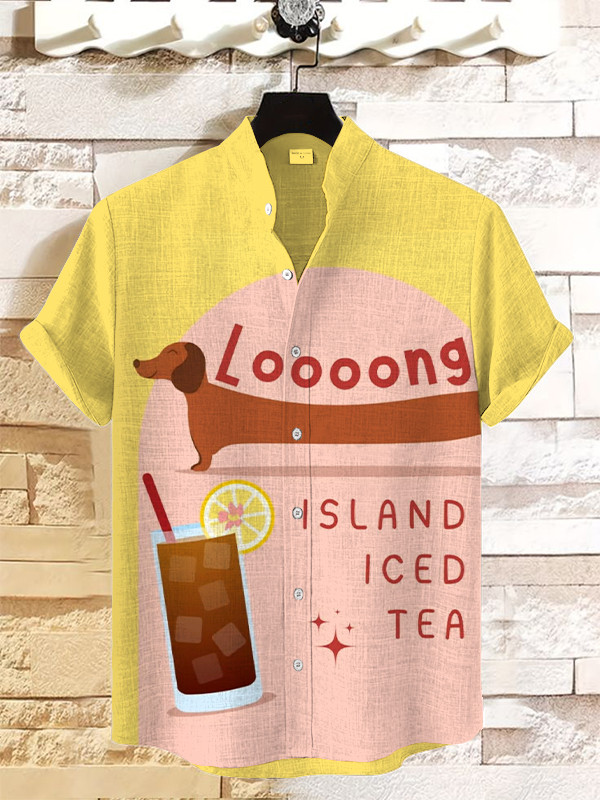 Dachshund Long Island Iced Tea Cocktail Hawaiian Shirt Dachshund Lovers Gifts