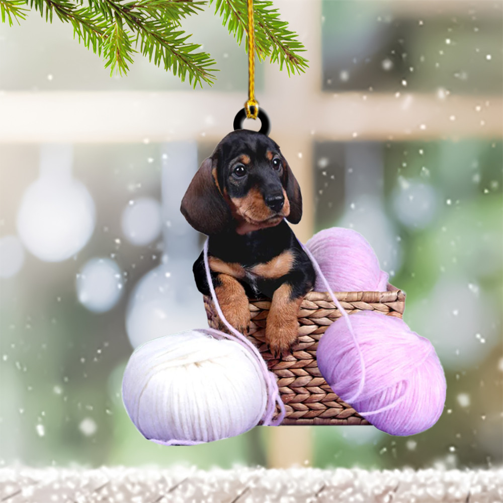 Dachshund Lover Knitting Ornament Christmas Ornaments For Knitters 2024