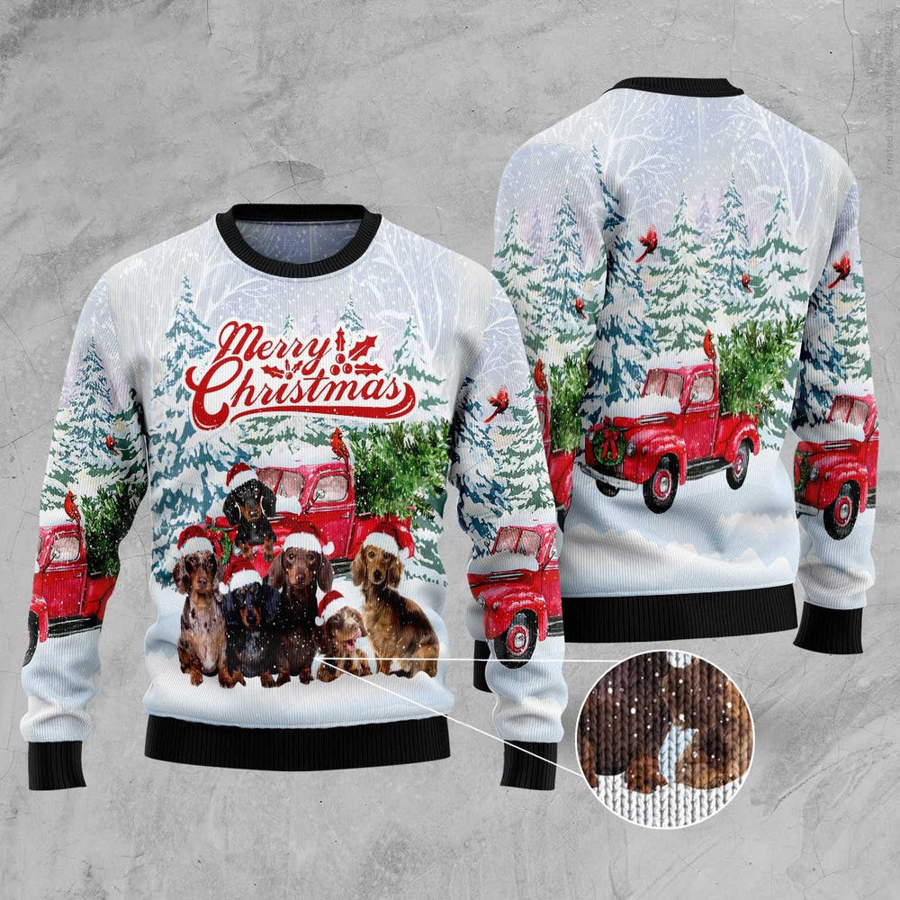 Dachshund Merry Christmas Ugly Christmas Sweater Funny Ugly Christmas Sweater Xmas Gifts