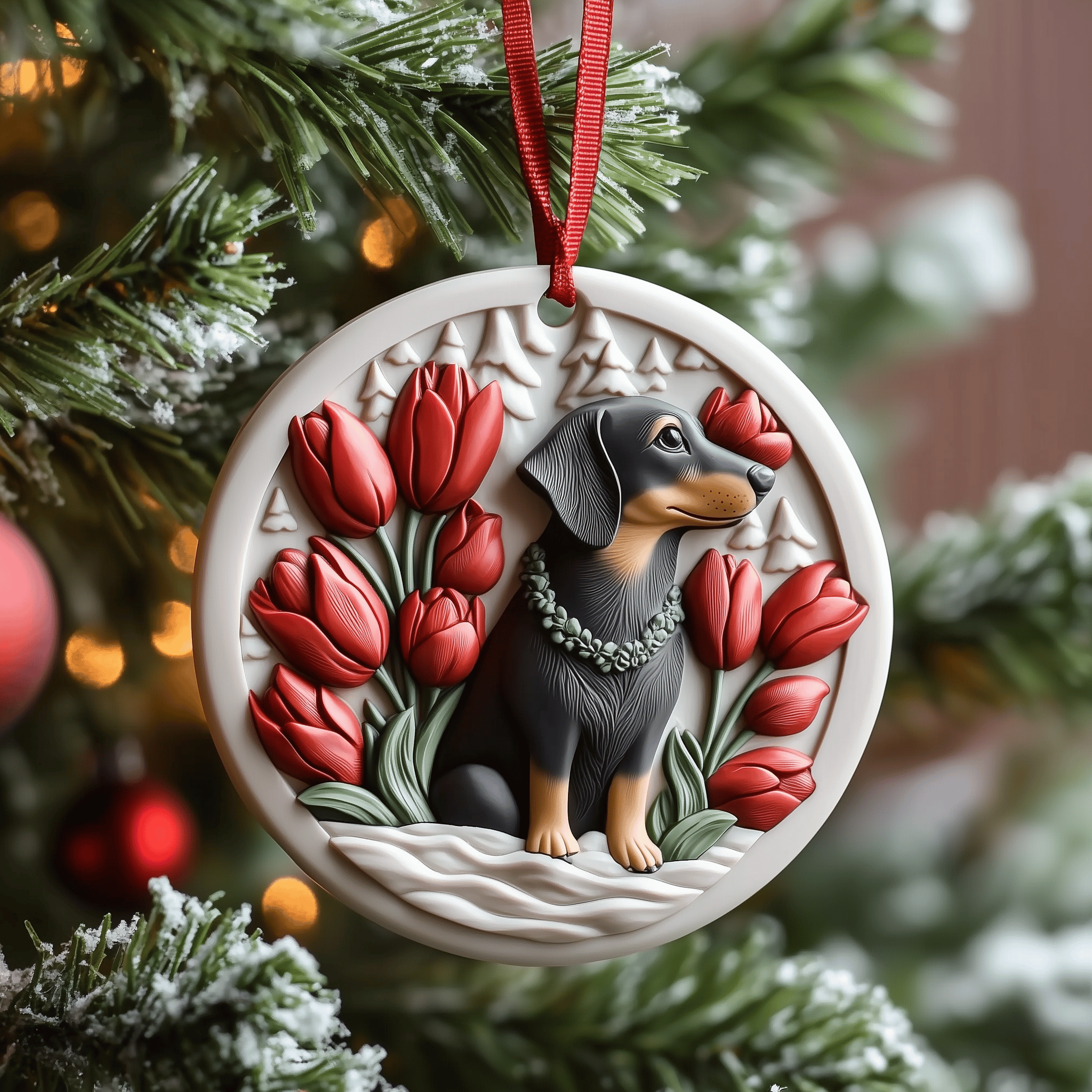Dachshund Mica Ornament Feel the Heart of Home in Every Ornament