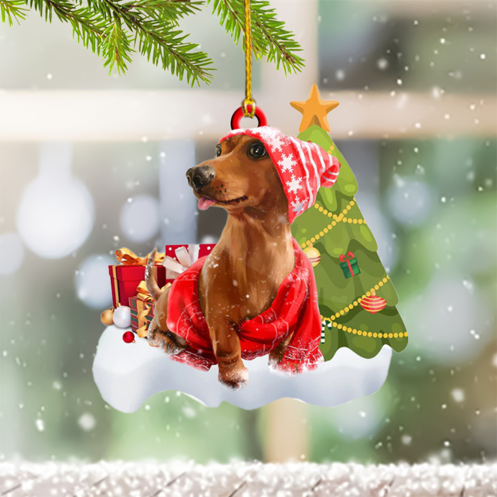 Dachshund Ornament 2024 Dachshund Christmas Tree Ornament Presents