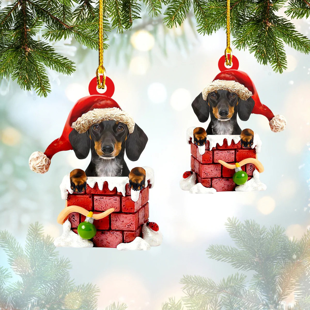 Dachshund Ornament Black Dachshund Christmas Ornaments Gift For Dog Lovers