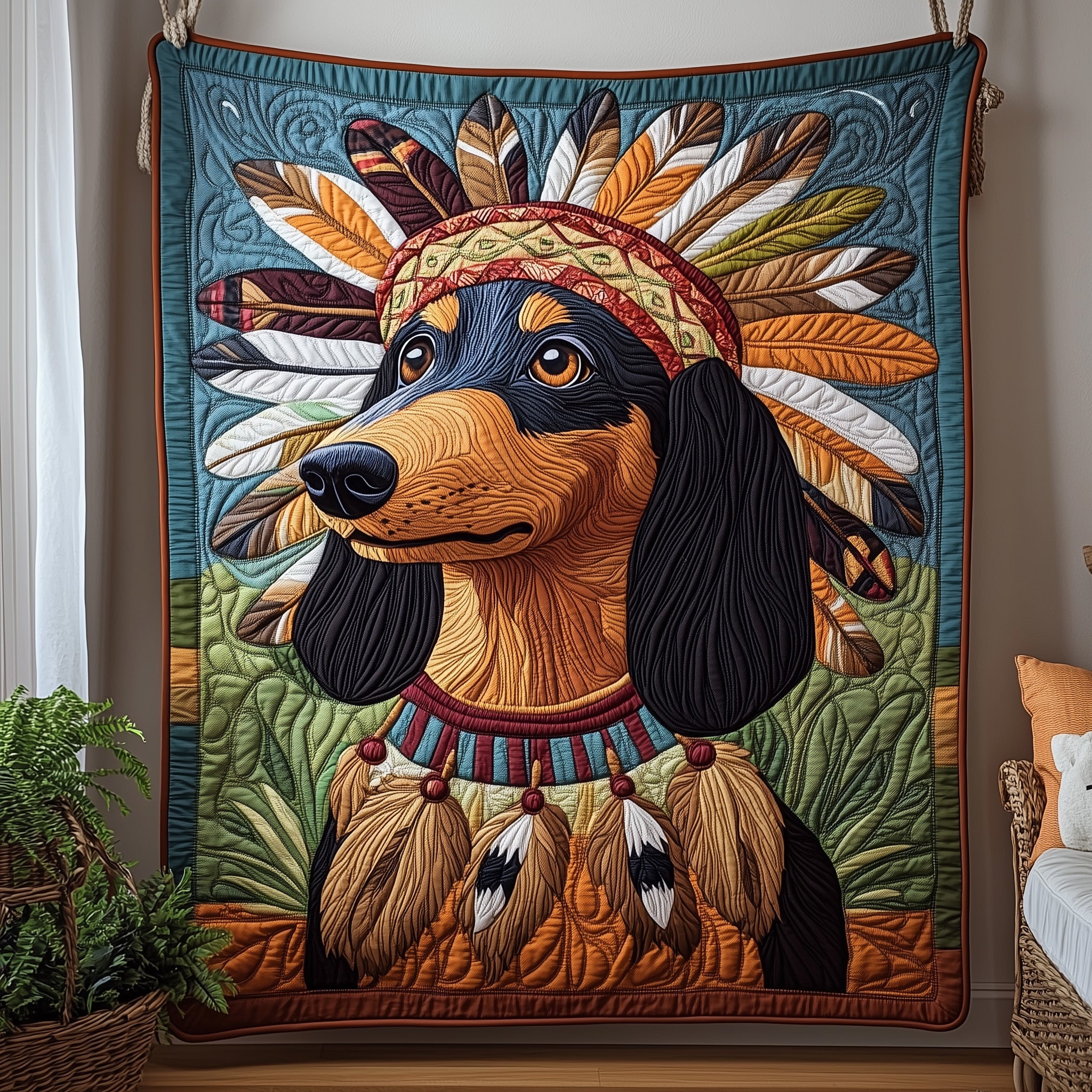 Dachshund Quilted Blanket Nice Throw BlanketDog Person Gifts Christmas