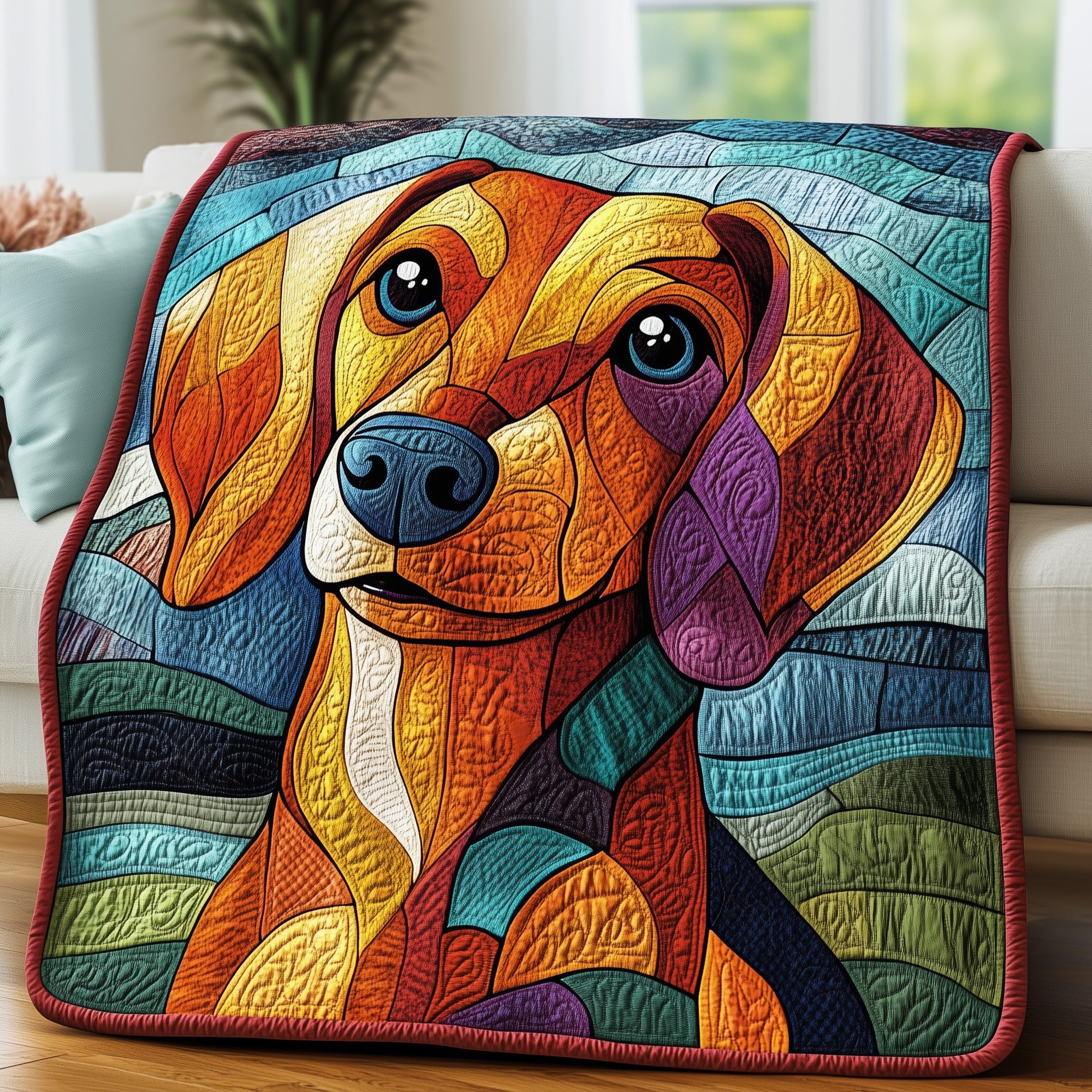 Dachshund Quilted Blanket Nice Throw BlanketGifts For People With Dogs