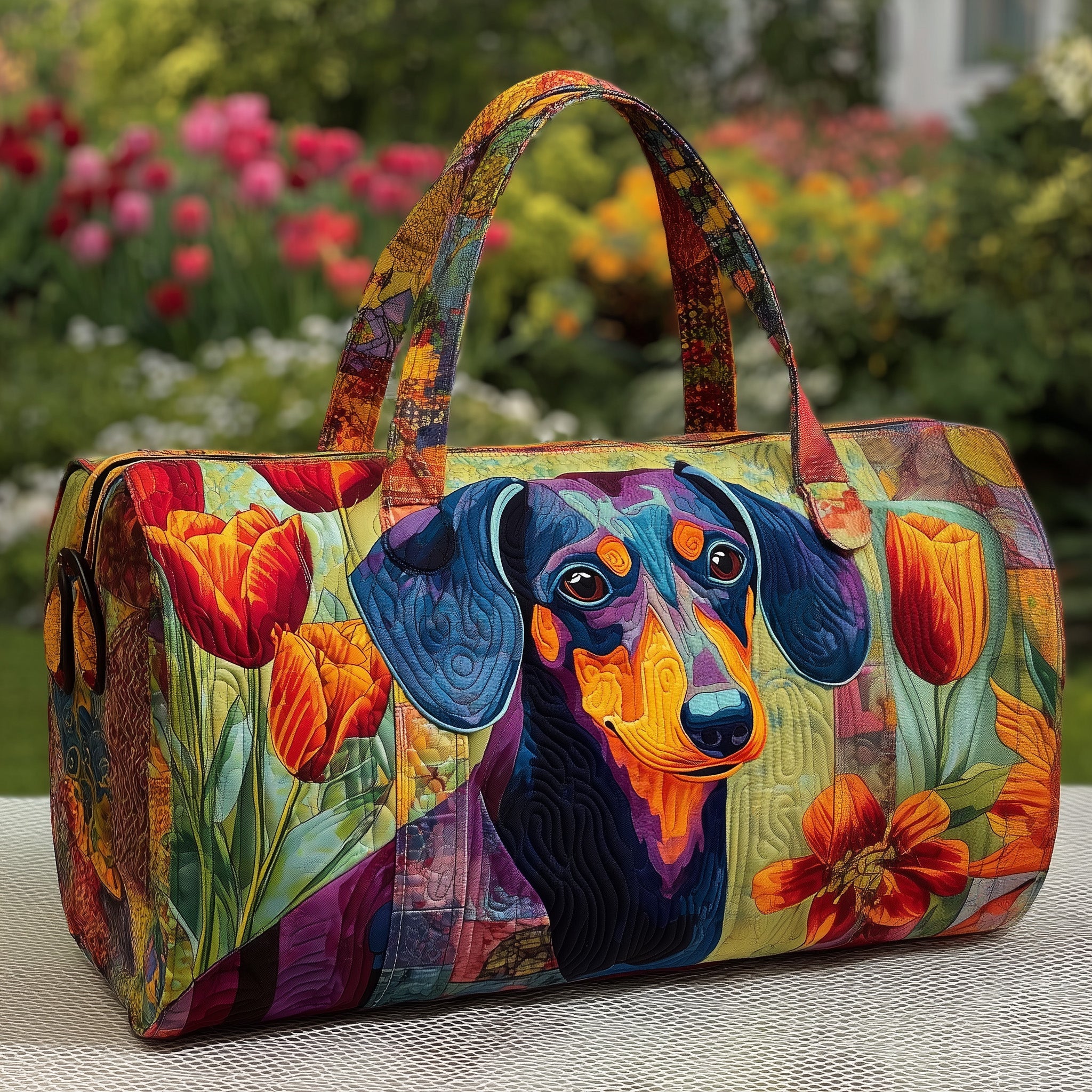 Dachshund Quilted Duffle Bag Birthday Gift Idea