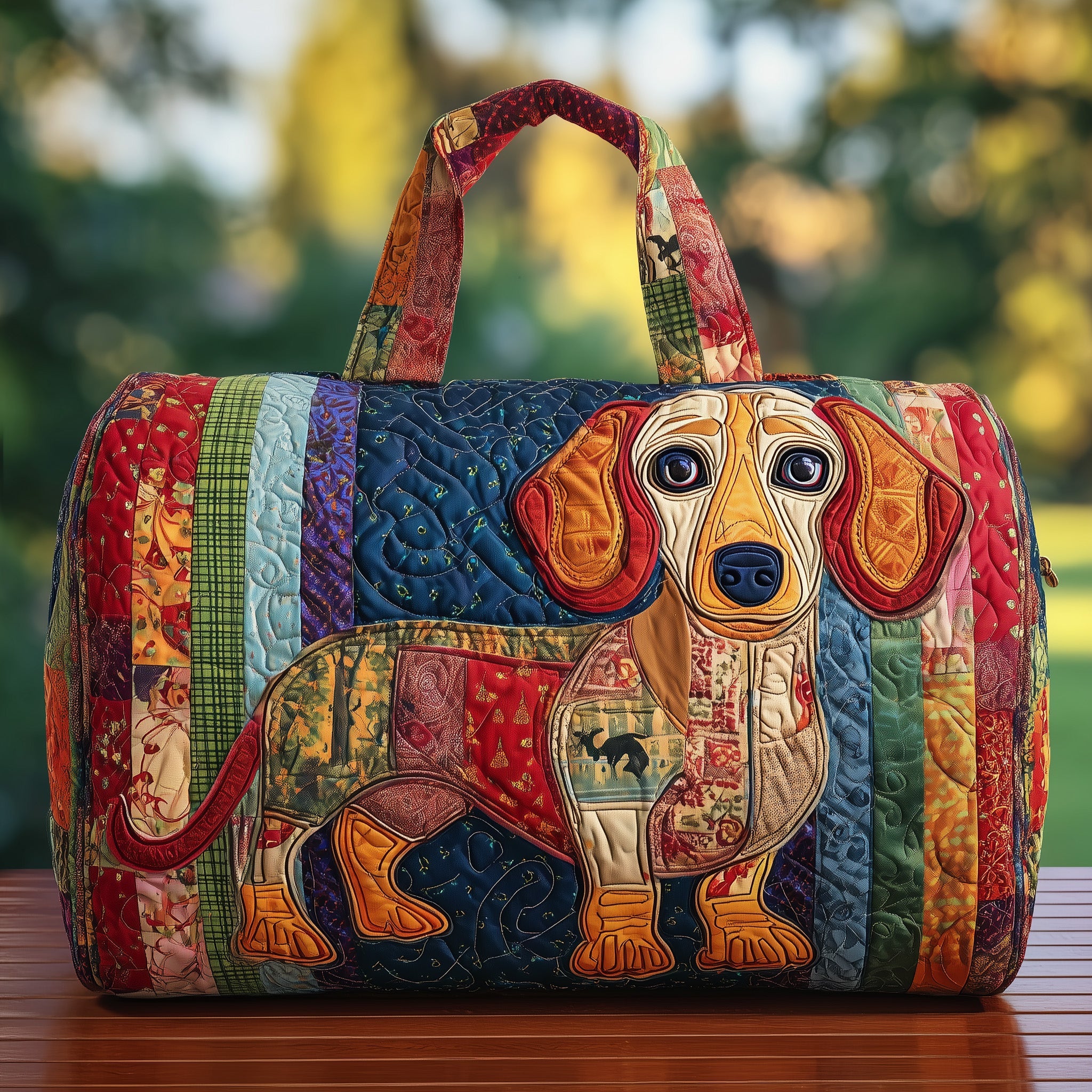 Dachshund Quilted Duffle Bag For Everyday Use