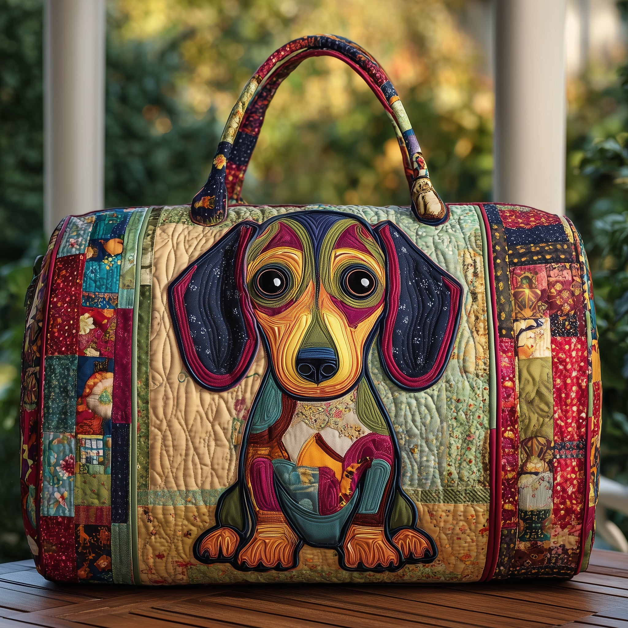Dachshund Quilted Duffle Bag For Work And Travel