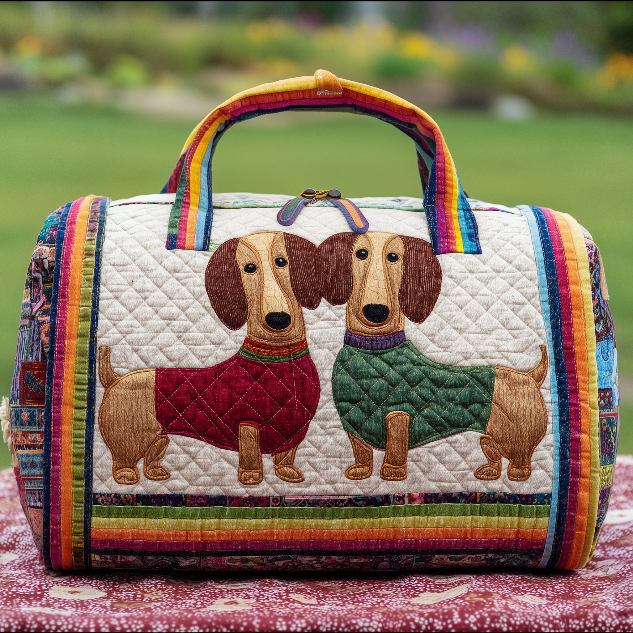 Dachshund Quilted Duffle Bag Gift For Dad