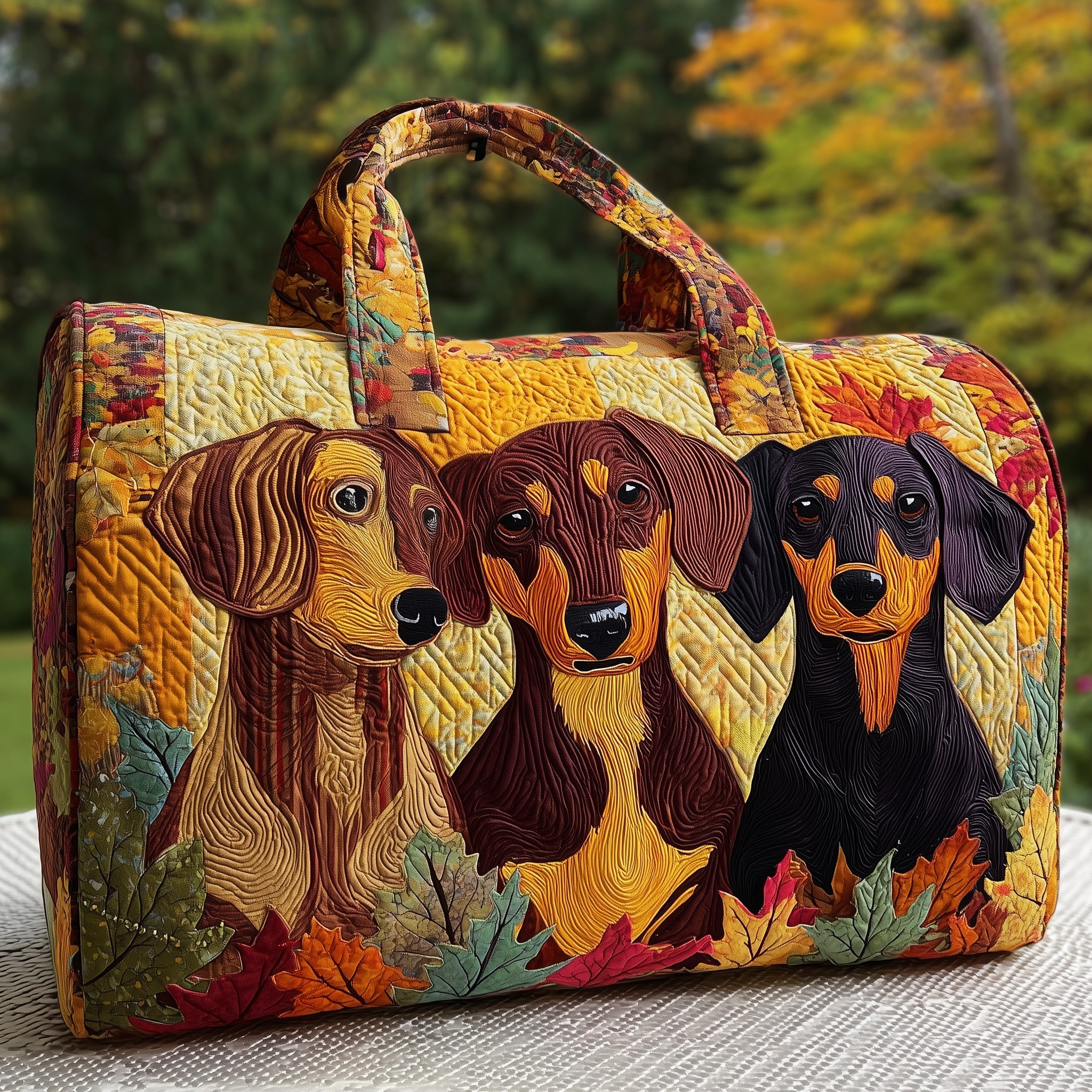 Dachshund Quilted Duffle Bag Gift For Her
