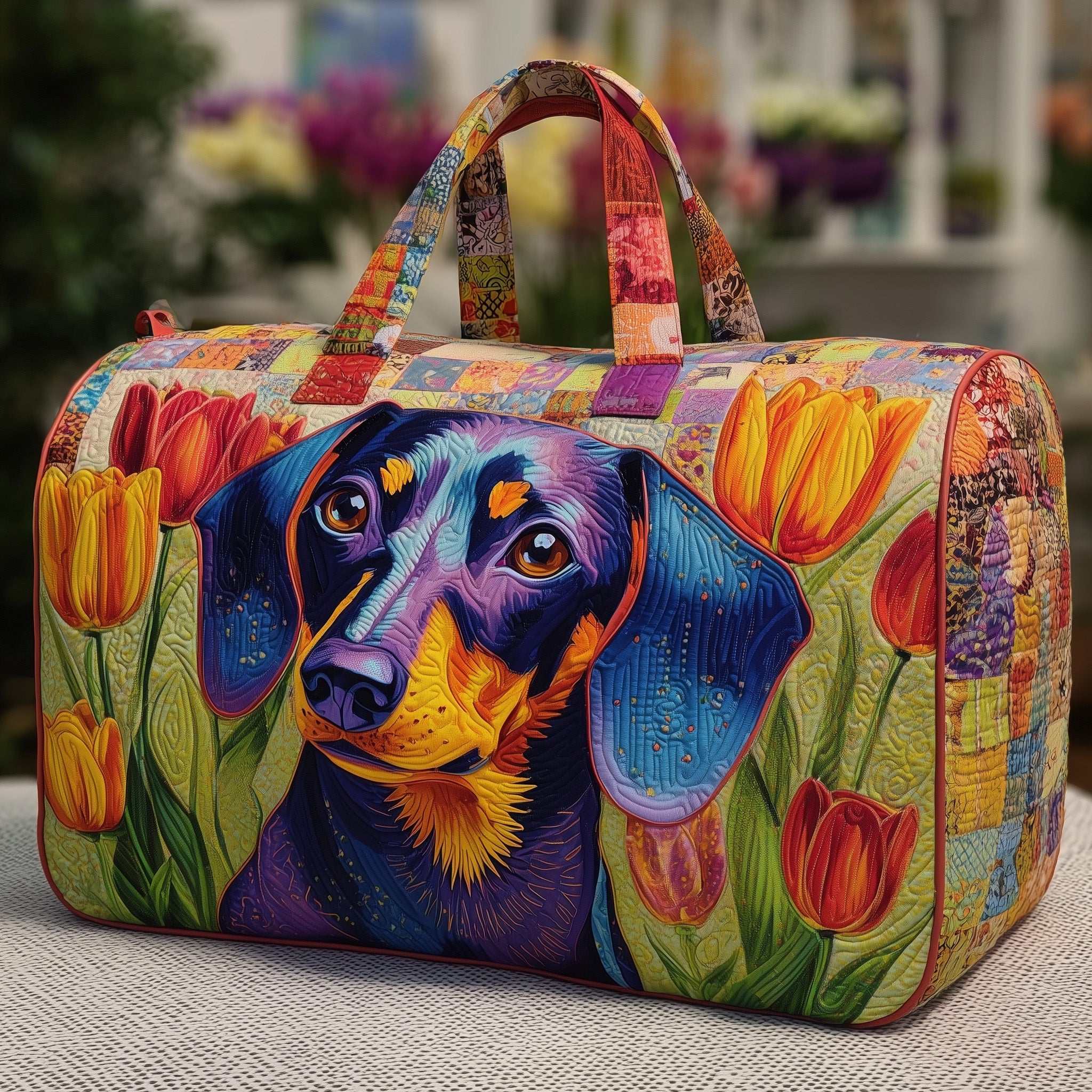 Dachshund Quilted Duffle Bag Gift For Mom