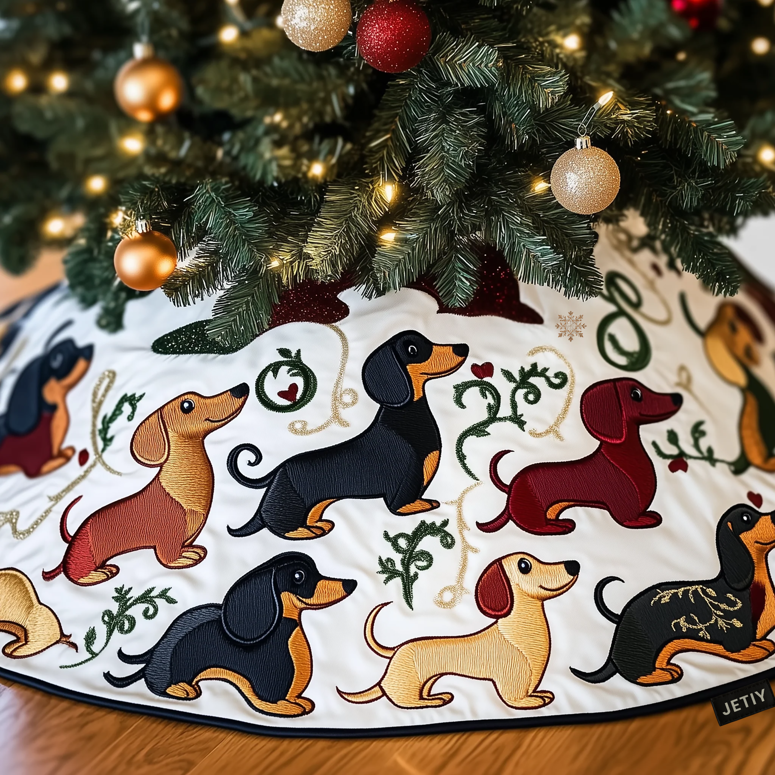 Dachshund Quilted Tree Skirt Best Gift Merch For Him