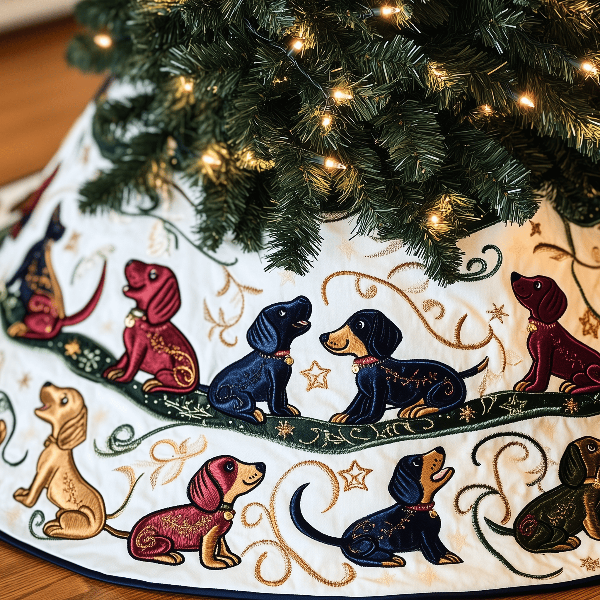 Dachshund Quilted Tree Skirt Christmas Tree Skirt Best Presents For Dog Lovers