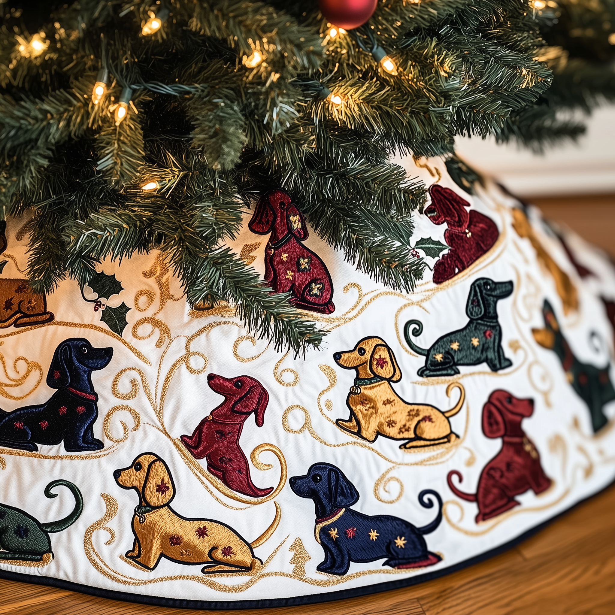 Dachshund Quilted Tree Skirt Meaningful Anniversary Gift Merch