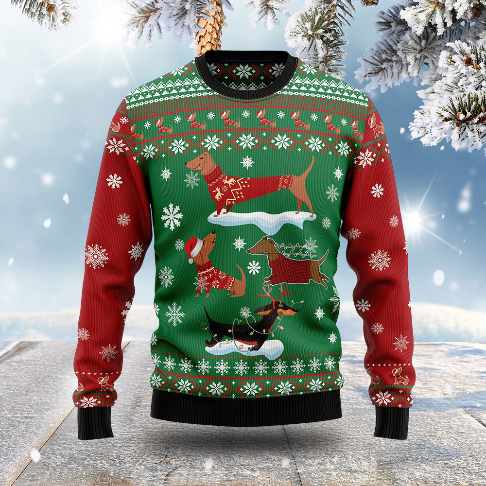 Dachshund Santa Christmas Ugly Sweater Animal Themed Xmas Gifts For Dog Lovers
