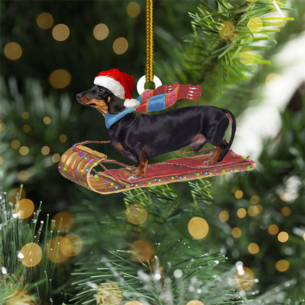 Dachshund Santa Ornaments Merry Christmas 2024 Hanging Decor Presents For Dog Owners