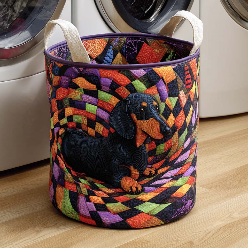 Dachshund Spiral Flow Quilted Laundry Basket Top Choice For Housewarming
