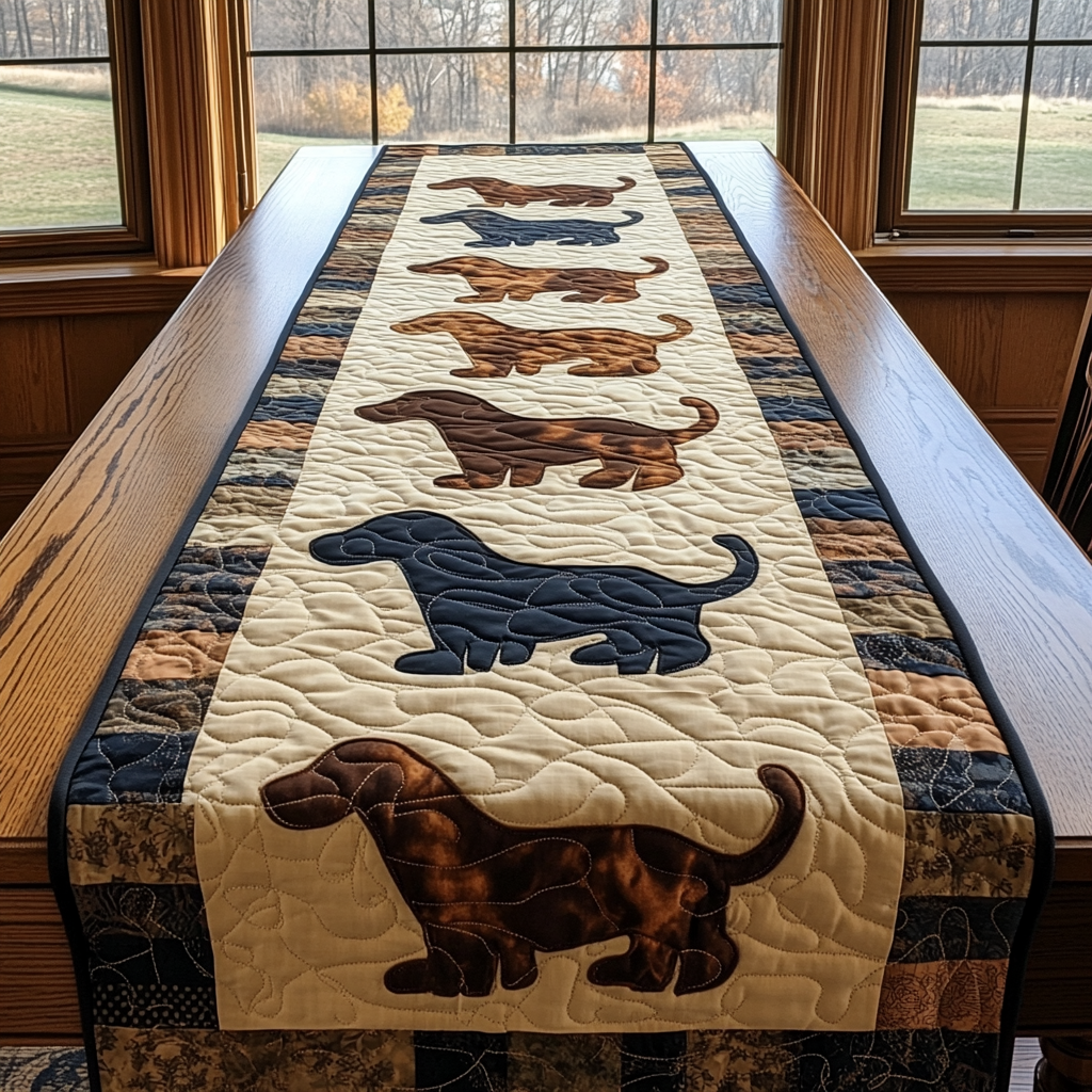 Dachshund Spirit Quilted Table Runner Dining Table Ideas Dachshund Gifts For Her Him