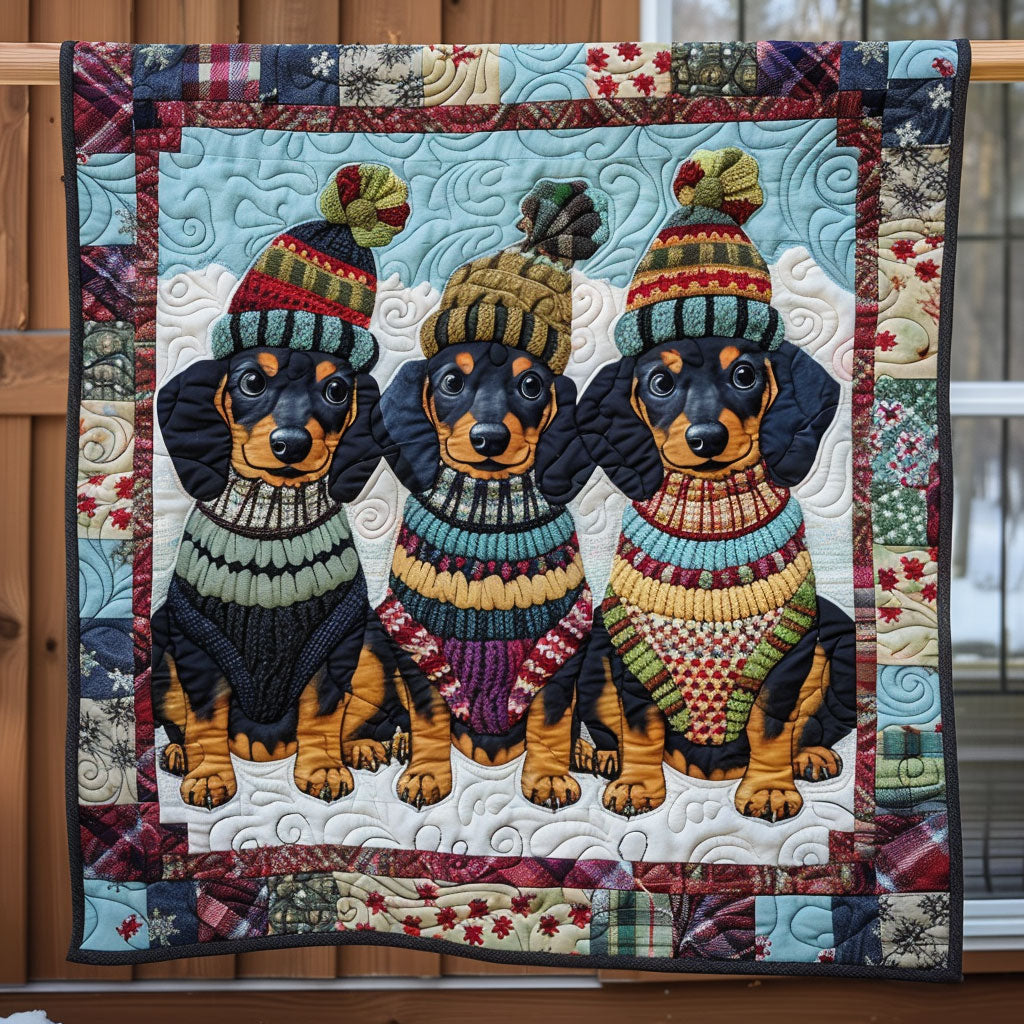 Dachshund Trio Quilt Soft Quilt Blanket to Add Style and Warmth