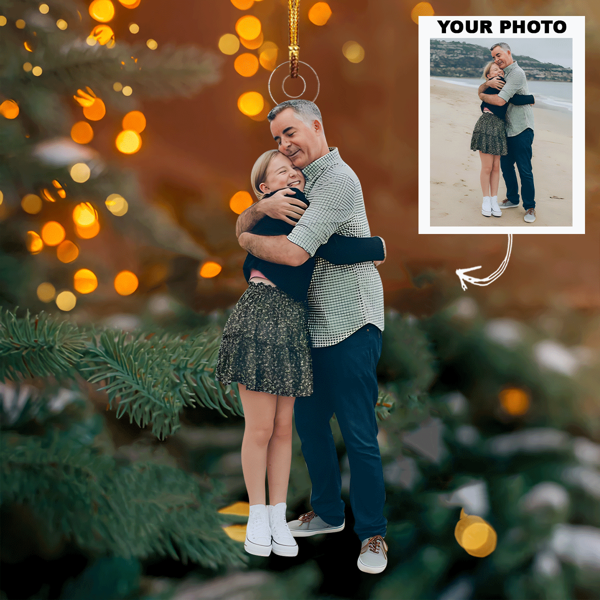 Dad You Are The Best Personalized Photo Mica Ornament Christmas Gift For Family Member