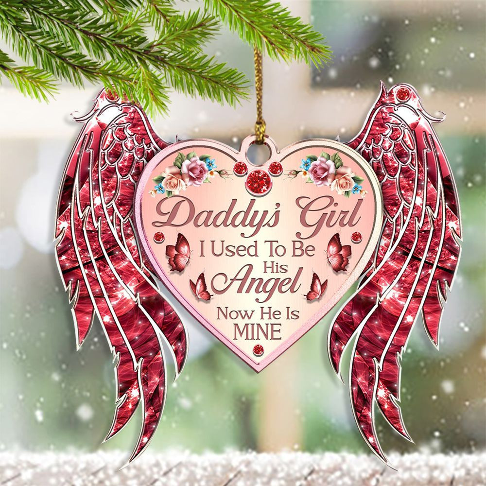 Daddy's Girl Ornament Memorial Heart Angel Ornament Christmas Tree Decoration