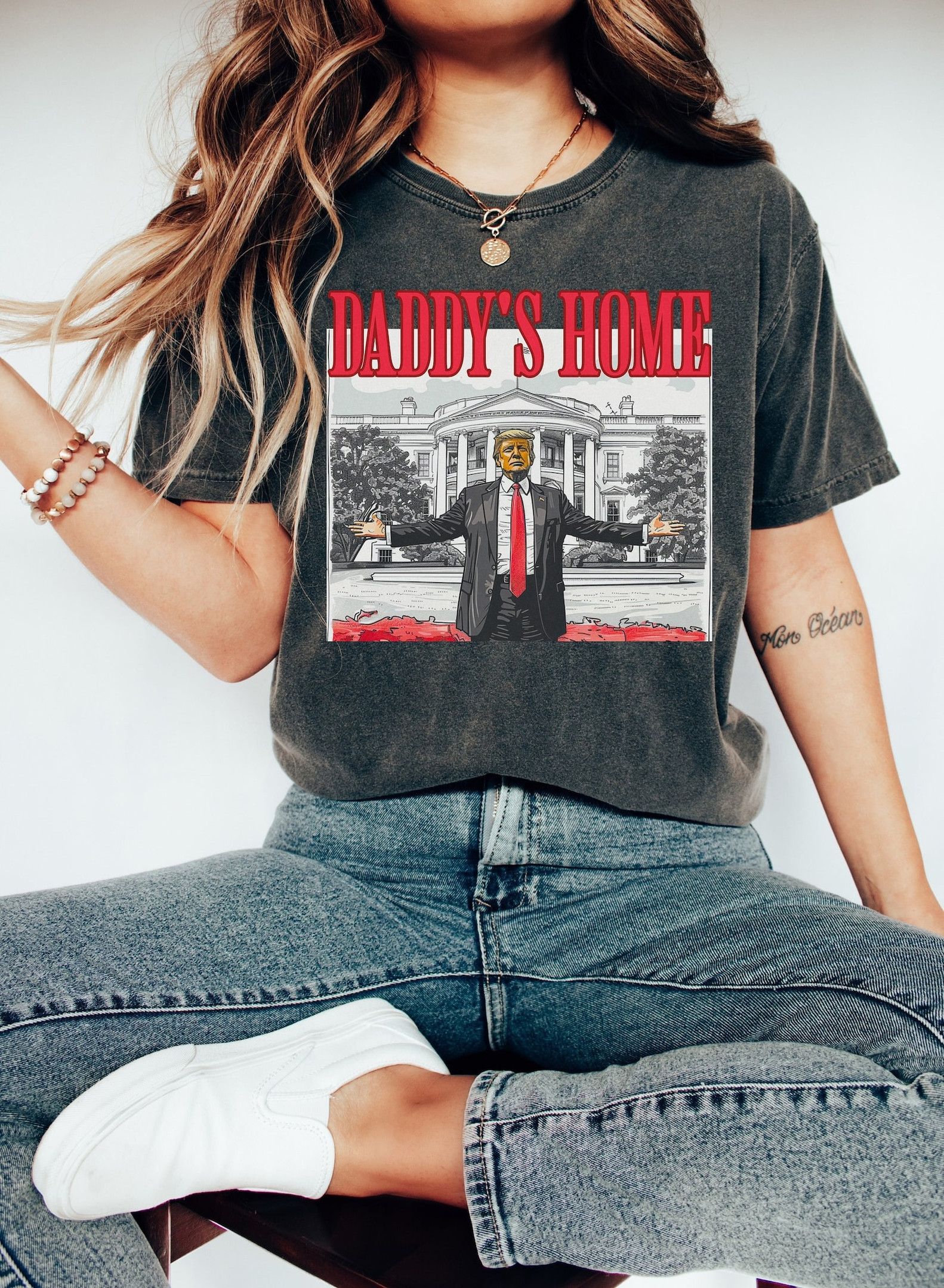 Daddy's Home Shirt Political T-Shirt Republican Gifts For Trump Supporters