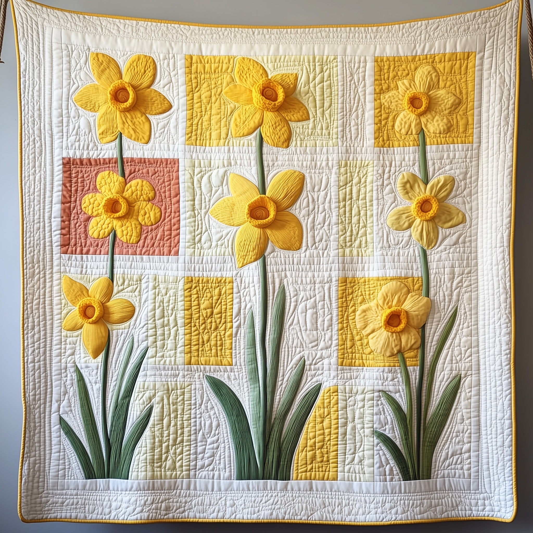 Daffodils Quilted Blanket Sofa Throw BlanketCool Christmas Gifts