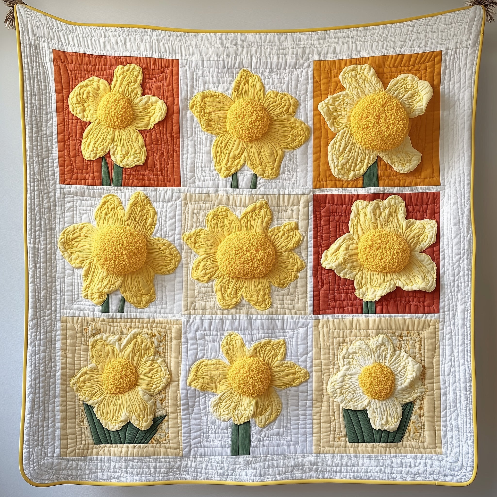 Daffodils Quilted Blanket Sofa Throw BlanketTeacher Christmas Gifts