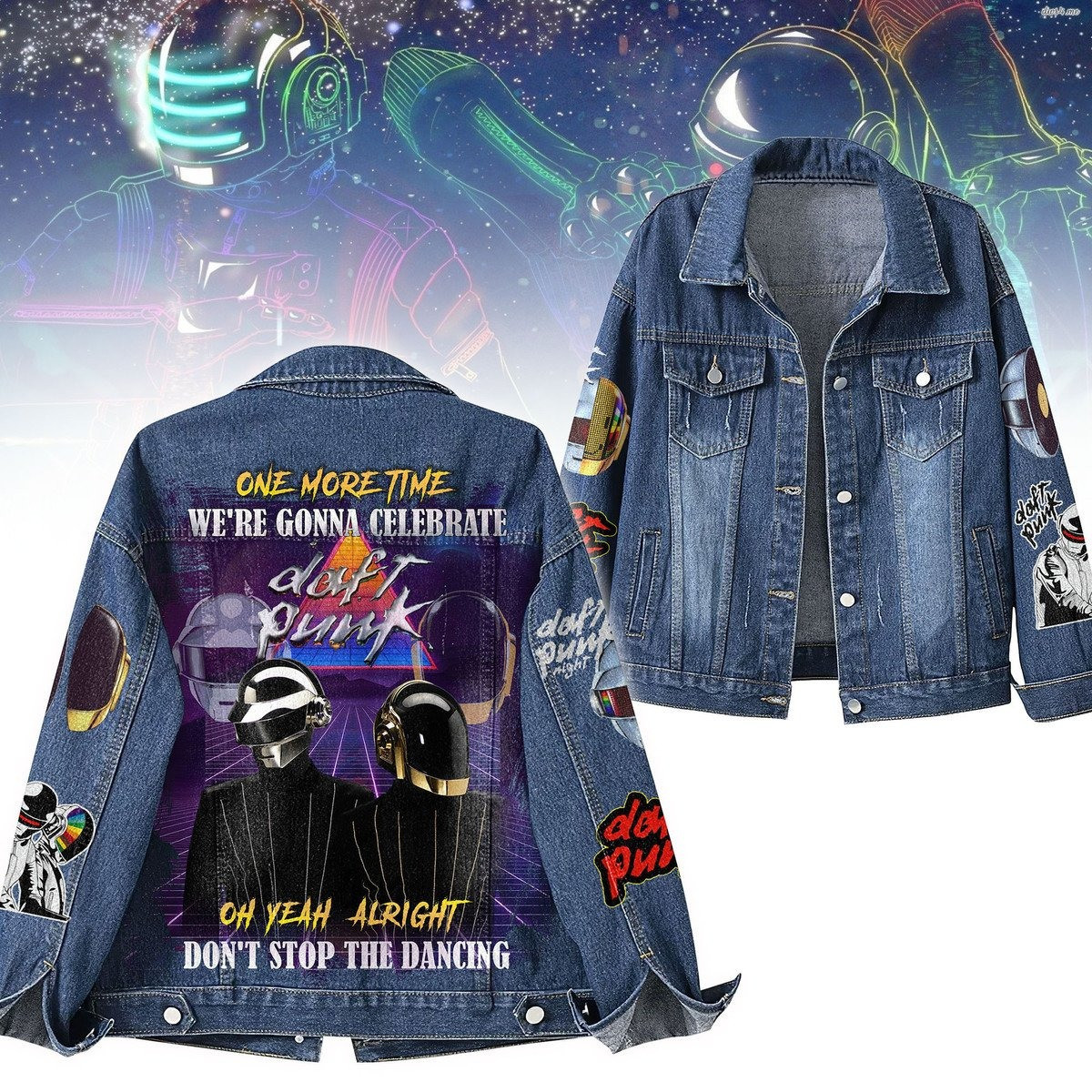 Daft Punk Night One More Time Denim Jacket Gifts For Someone Who Loves Music