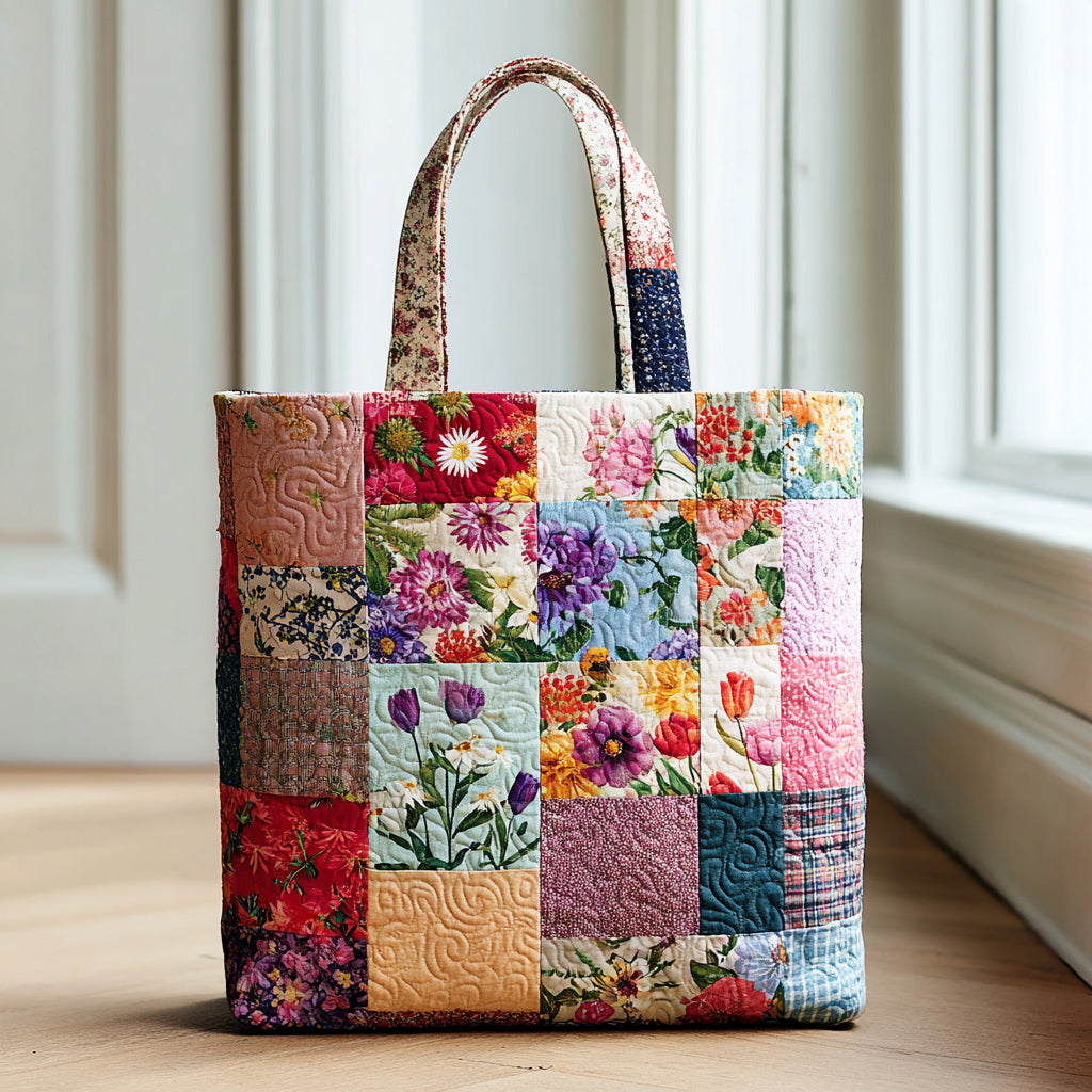 Dahlia Flower Quilted Tote Bag Christmas Ideas For Women