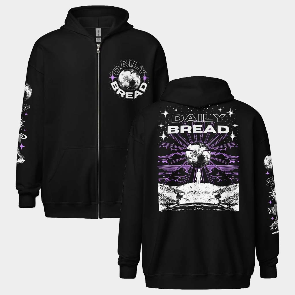 Daily Bread Merch Daily Bread Zip Up Hoodie EDM Music Festival Merch Gifts For Music Lovers-1 Daily Bread Merch Daily Bread Zip Up Hoodie EDM Music Festival Merch Gifts For Music Lovers-1
