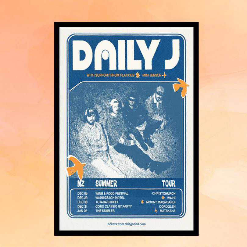 Daily J Merch NZ Summer Tour 2025 2026 Poster Wall Art Decor Cool Gifts For Music Lovers