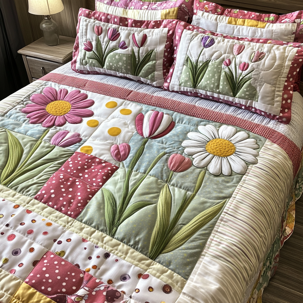 Dainty Dreams Quilted Bedding Set Bed Decor Ideas Gift Ideas For Tulip Lovers