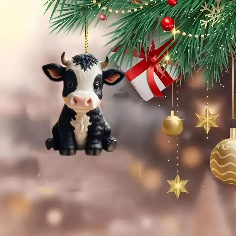 Dairy Cow Acrylic Christmas Ornament Christmas Tree Decor Xmas Gifts For Friends