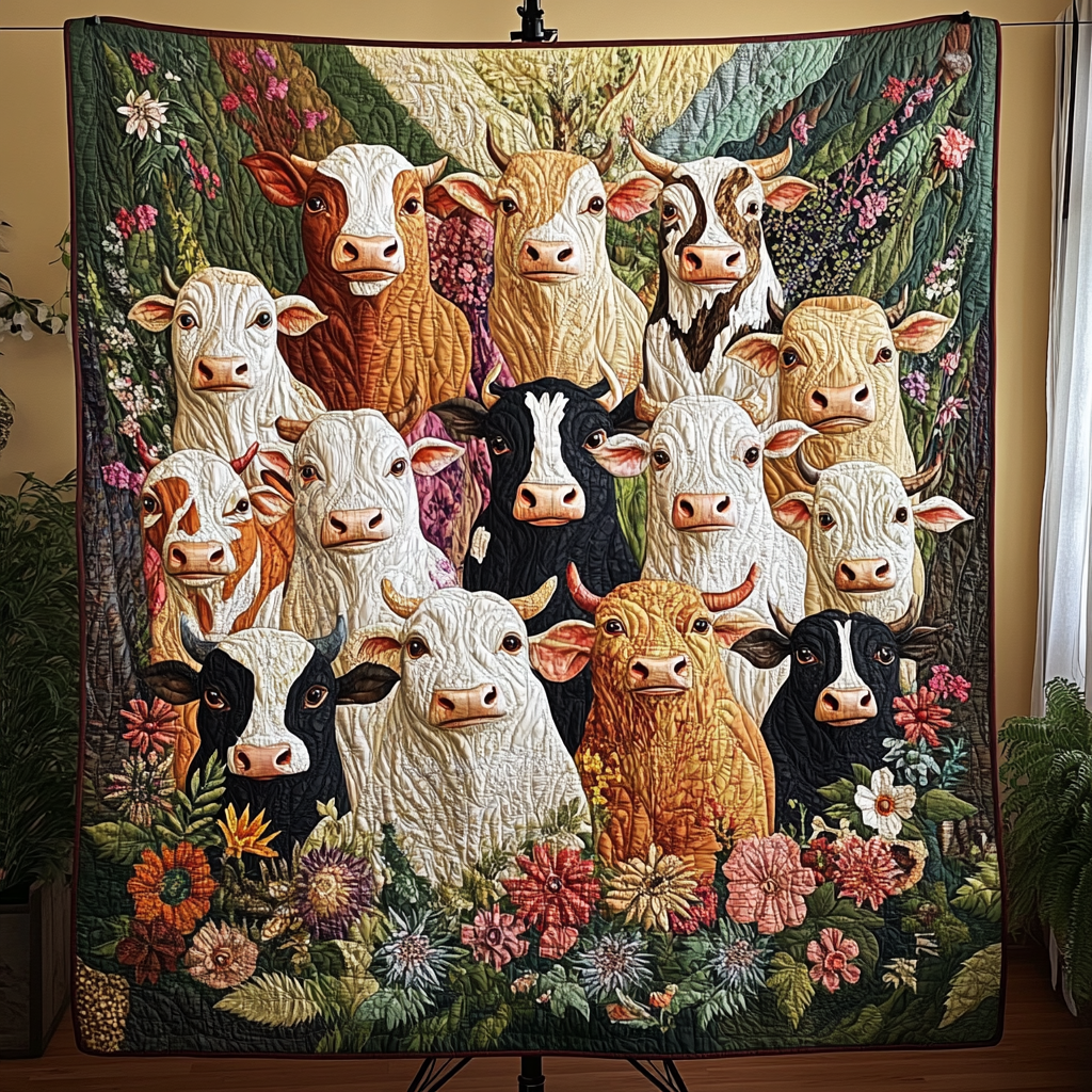 Dairy Delight Quilted Blanket Best Couch Throw Blanket Cow Lover Gift Ideas