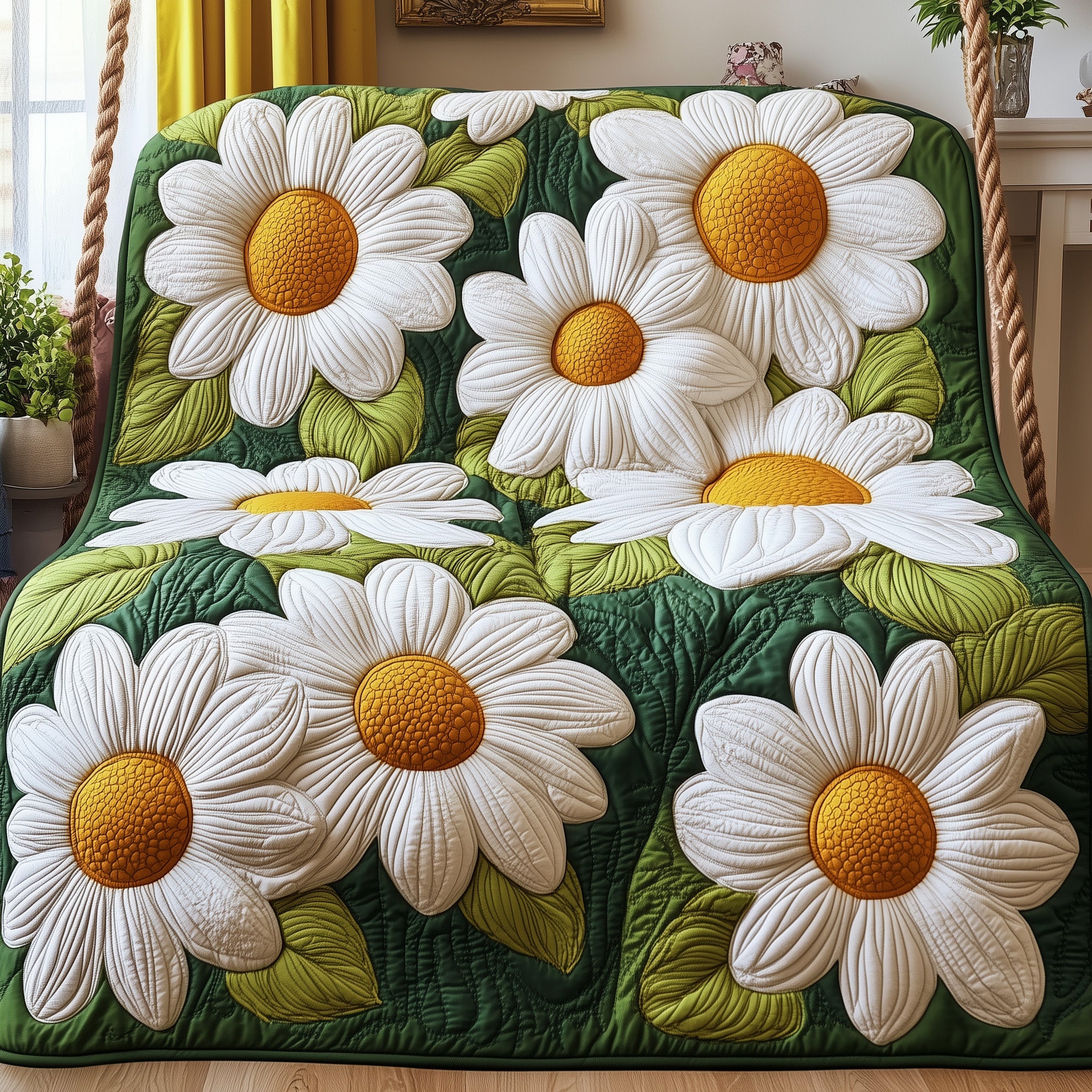 Daisies Quilted Blanket Sofa Throw BlanketFamily Christmas Presents