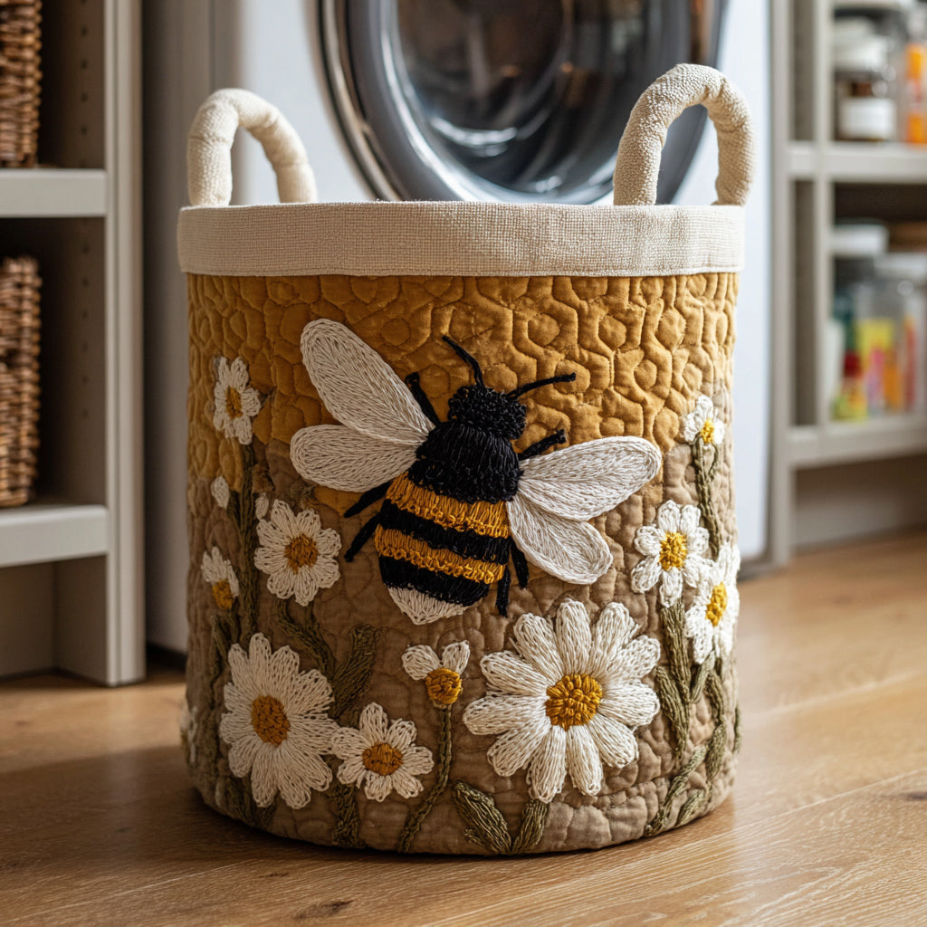 Daisy Bee Quilted Laundry Basket Merch For Dad