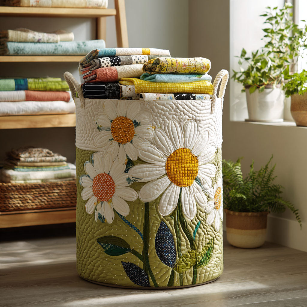 Daisy Chain Cottage Quilted Laundry Basket New Year Merch Gift