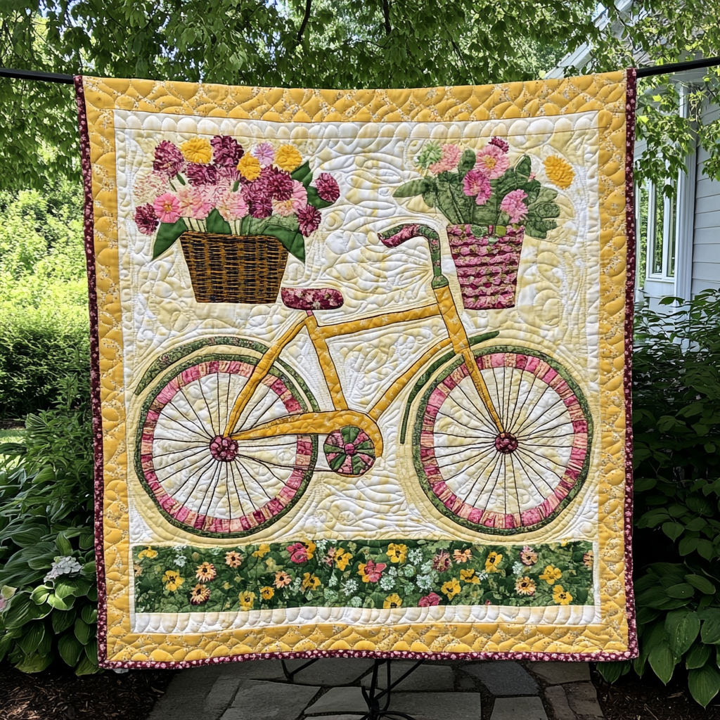 Daisy Chain Ride Quilted Blanket Gift Ideas For Bike Riders