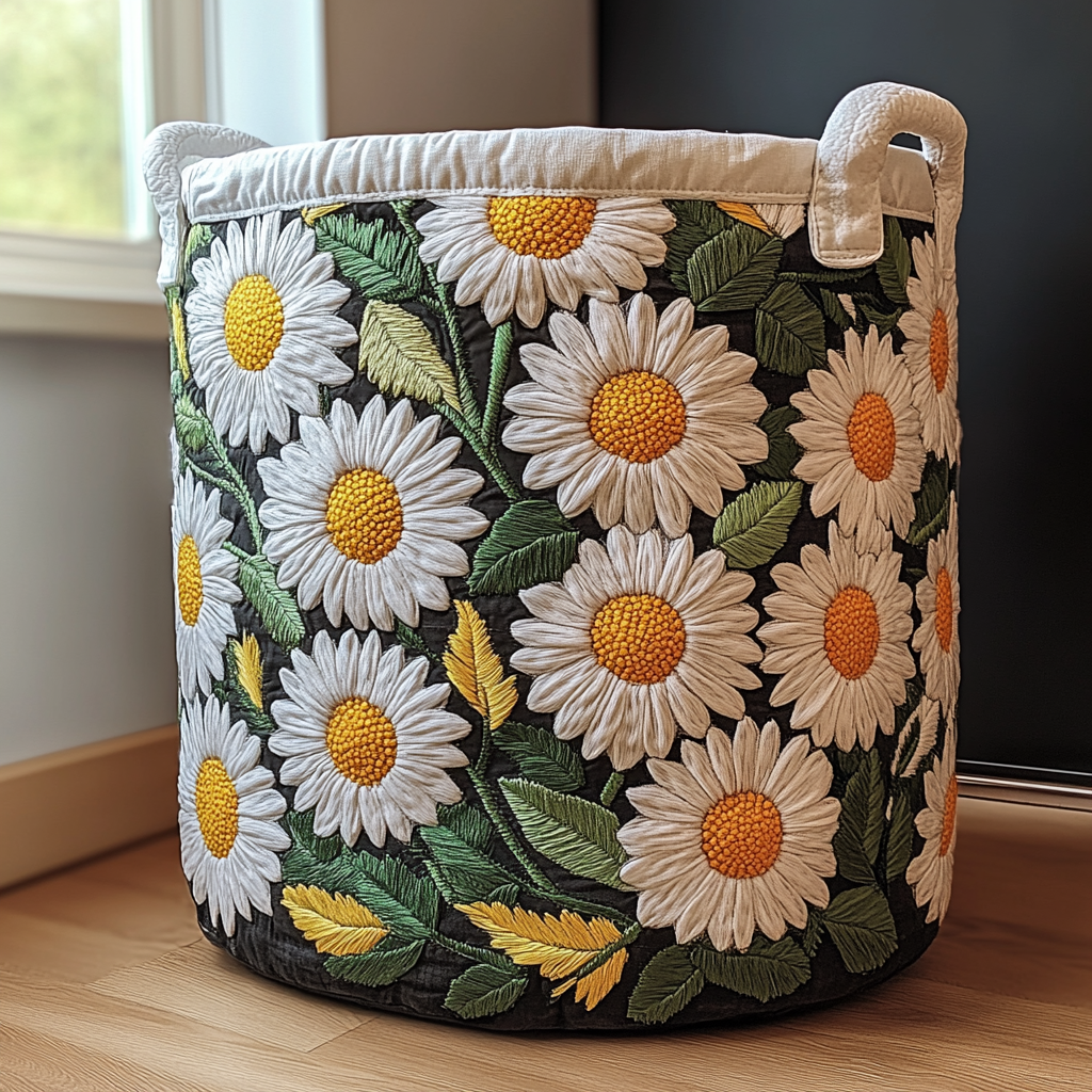 Daisy Cottage Quilted Laundry Basket Excellent Gift For Her