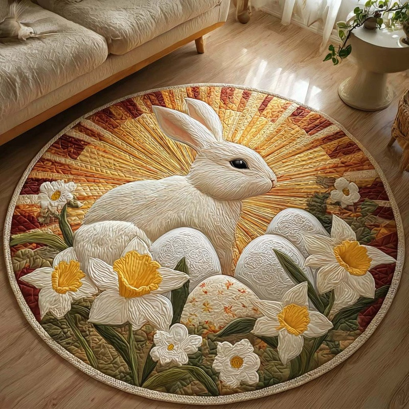 Daisy Dawn Quilted Round Mat Spring Floral Home Decor Best Gift For Flower Lovers
